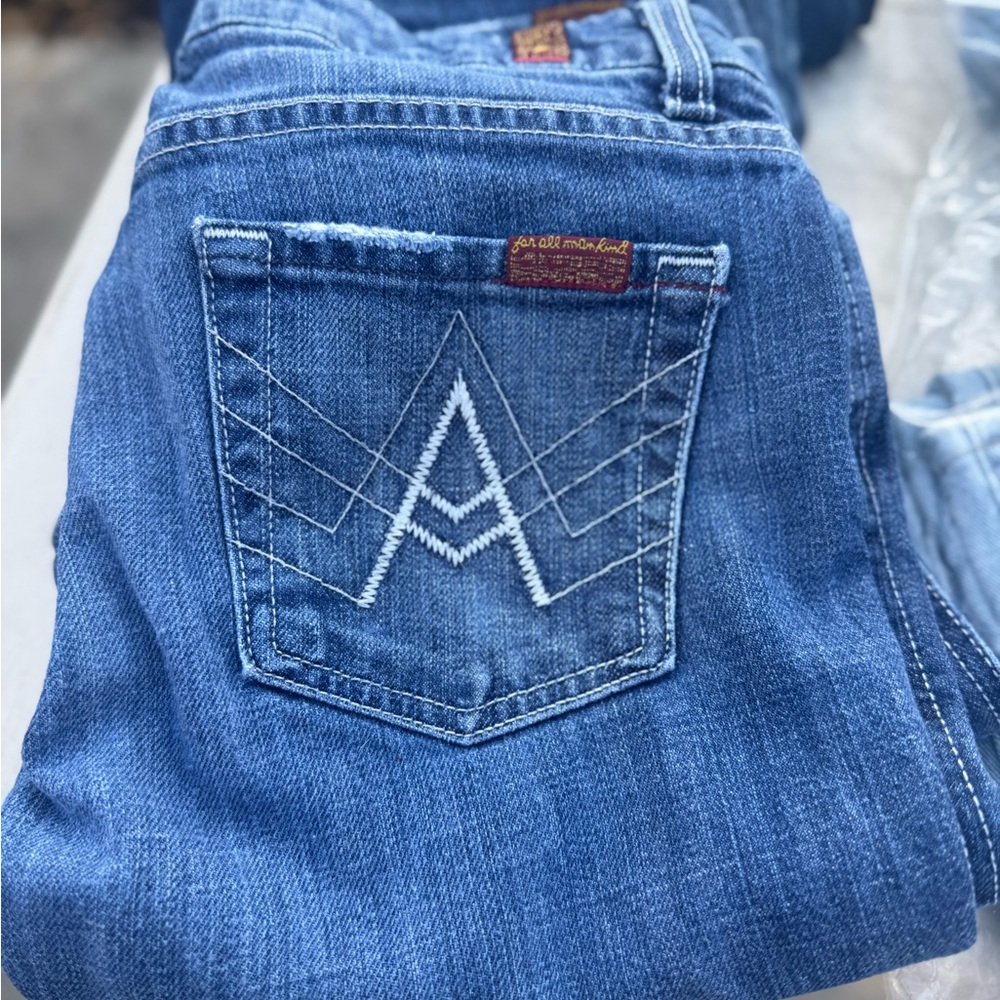 7 For All Mankind Blue Boot Cut Jeans